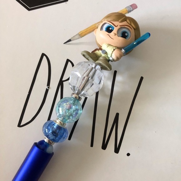 Disney Doorables: Star Wars: Luke Skywalker handmade beaded pen - Picture 1 of 3
